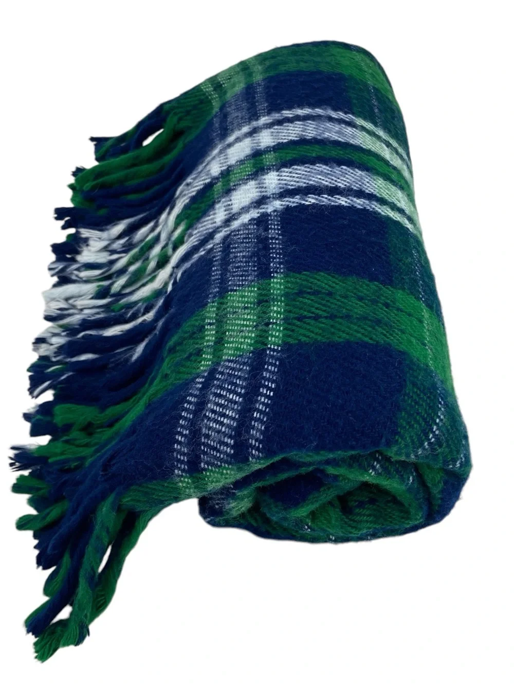 Vintage Faribault Mills Tartan Plaid Throw Stadium Blanket Faribo CabinCore